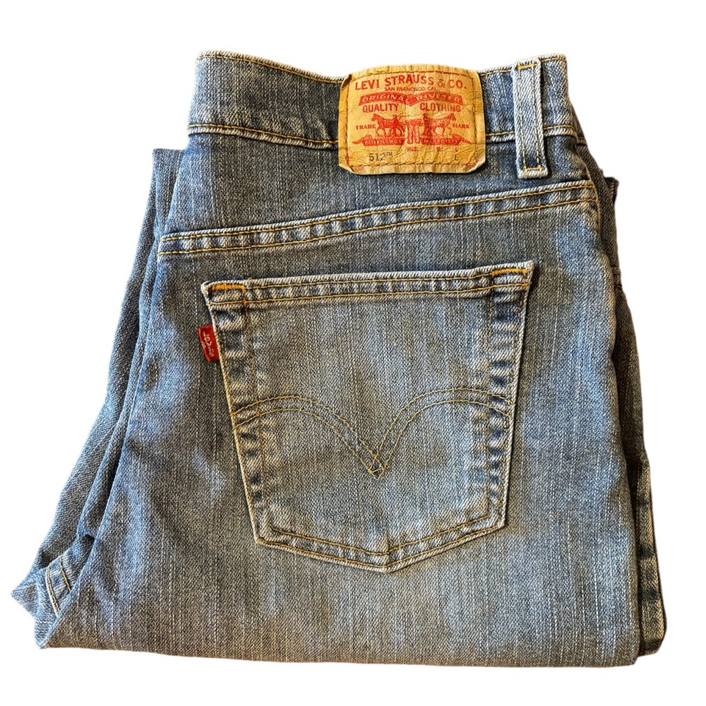 Levi's 512 @2004 Classic Tapered Med-Wash Blue Denim Jeans 30 x 31- 12 Long (1)